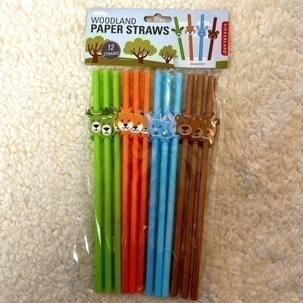 ☀️2/$14☀️Kikkerland "Woodland Creatures" Paper Straws